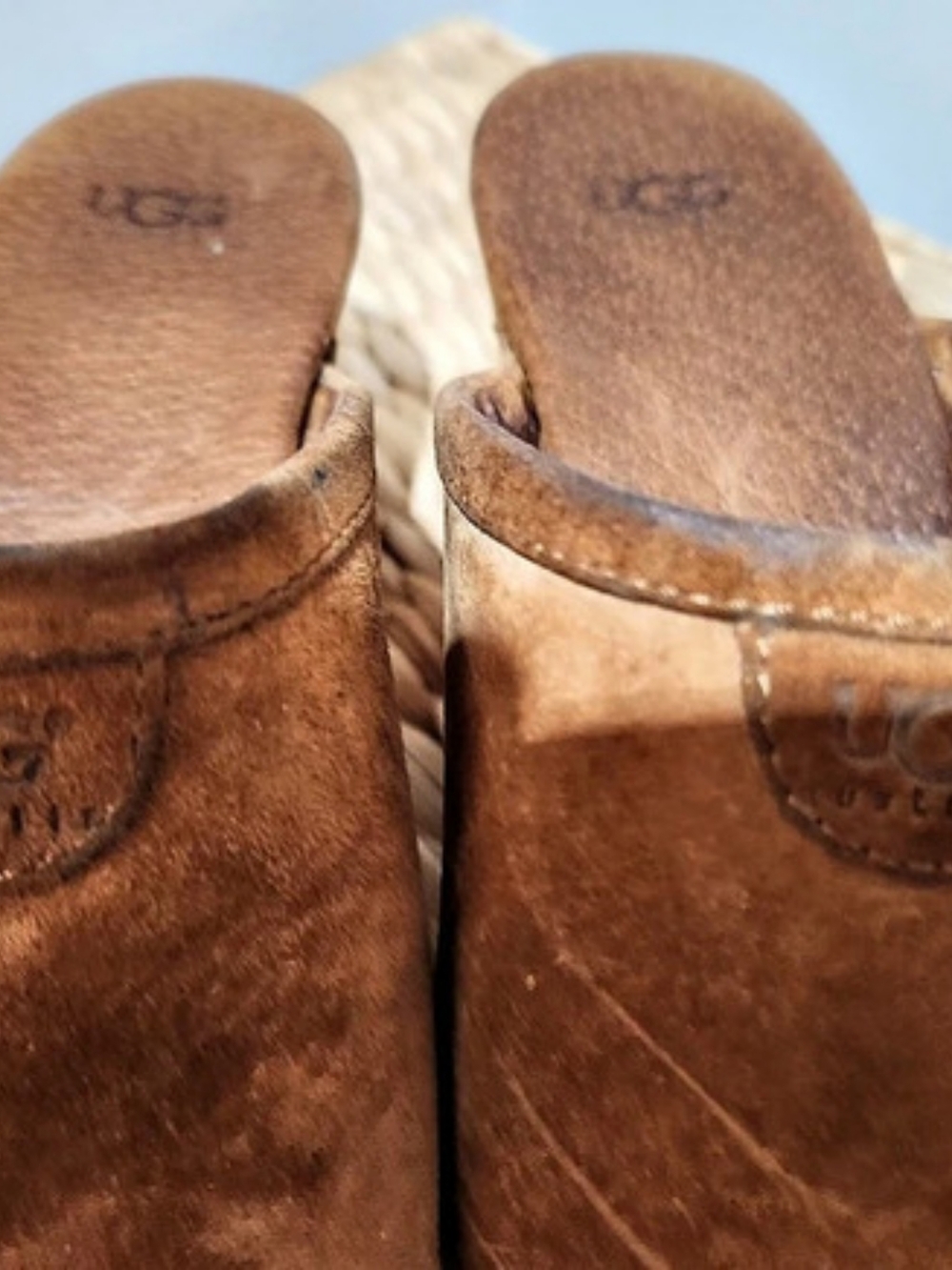UGG Lillie Suede Platform Mules Brown US 8
